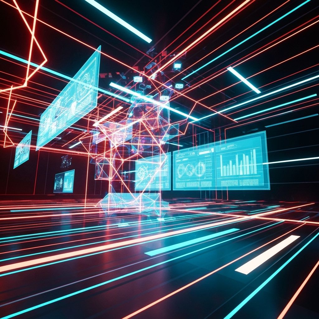 Abstract technology workspace illustration