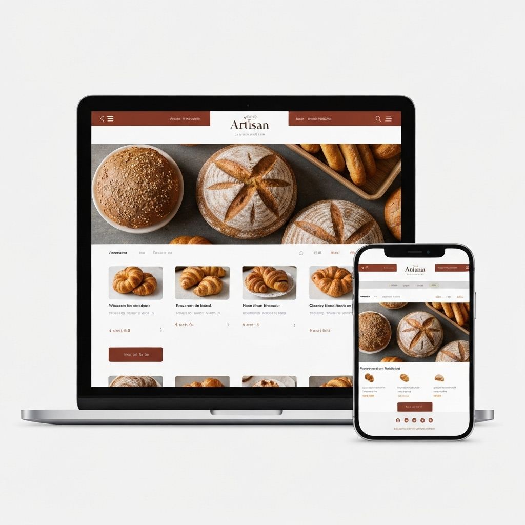 Bakery website mockup